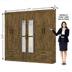 Guarda Roupa Casal Lu 6 Portas 4 Gavetas Com Espelho Carioca