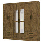 Guarda Roupa Casal Lu 6 Portas 4 Gavetas Com Espelho Carioca