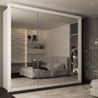 Guarda-roupa Casal Luiza 3 Portas De Correr 4 Gavetas Espelha