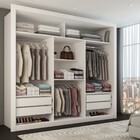 Guarda-roupa Casal Luiza 3 Portas De Correr 4 Gavetas Espelha