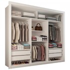 Guarda-roupa Casal Luiza 3 Portas De Correr 4 Gavetas Espelha