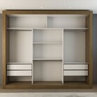 Guarda-roupa Casal Luiza 3 Portas De Correr 4 Gavetas Espelha