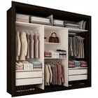 Guarda-roupa Casal Luiza 3 Portas De Correr  4 Gavetas Espelh
