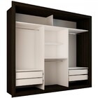 Guarda-roupa Casal Luiza 3 Portas De Correr  4 Gavetas Espelh