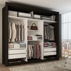 Guarda-roupa Casal Luiza 3 Portas De Correr  4 Gavetas Espelh