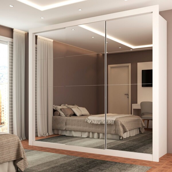 Guarda-roupa Casal Luiza Diamantina 3 Portas De Correr 4 Gave