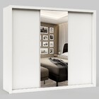 Guarda-roupa Casal Luna 3 Portas 4 Gavetas Com Espelho Branco