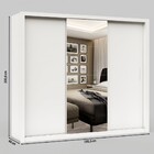 Guarda-roupa Casal Luna 3 Portas 4 Gavetas Com Espelho Branco