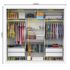 Guarda-roupa Casal Luna 3 Portas 4 Gavetas Com Espelho Branco