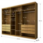 Guarda-roupa Casal Luxe 2,70 Metros 6 Portas 6 Gavetas Cinamo