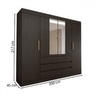 Guarda-roupa Casal Luxuria 4 Portas 6 Gavetas Com Espelho Eba