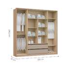 Guarda-roupa Casal Luxus 4 Pt 4 Gv Nogueira E Gris