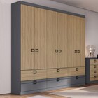 Guarda-roupa Casal Mad 6 Portas 6 Gavetas Cedro/grafite - Her