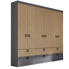 Guarda-roupa Casal Mad 6 Portas 6 Gavetas Cedro/grafite - Her