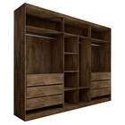 Guarda-roupa Casal Madalena 6 Portas 6 Gavetas 100% Mdf Braun