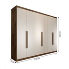 Guarda-roupa Casal Madalena 6 Portas 6 Gavetas 100% Mdf Braun
