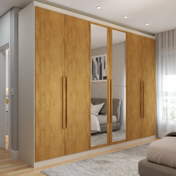 Guarda-roupa Casal Madalena 6 Portas 6 Gavetas 100% Mdf Com E