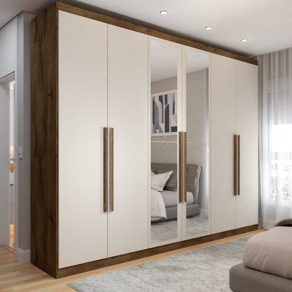 Guarda-roupa Casal Madalena 6 Portas 6 Gavetas 100% Mdf Com E