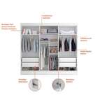 Guarda-roupa Casal Madalena 6 Pt 4 Gv Branco 240 Cm