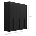 Guarda-roupa Casal Madalena 6 Pt 4 Gv Preto 240 Cm