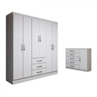 Guarda-roupa Casal Madeline 6 Portas 3 Gavetas Com Cômoda 1 P