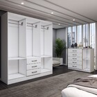 Guarda-roupa Casal Madeline 6 Portas 3 Gavetas Com Cômoda 1 P