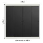 Guarda-roupa Casal Madesa Austin 4 Portas De Correr 3 Gavetas