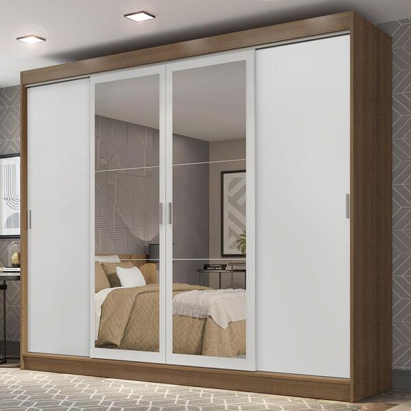 Guarda-roupa Casal Madesa Austin 4 Portas De Correr Com Espel