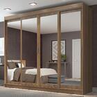 Guarda-roupa Casal Madesa Austin 4 Portas De Correr De Espelh