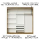 Guarda-roupa Casal Madesa Austin 4 Portas De Correr De Espelh