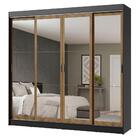 Guarda-roupa Casal Madesa Austin 4 Portas De Correr De Espelh