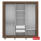 Guarda-Roupa Casal Madesa Campos 3 Portas de Correr com Espel
