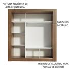 Guarda-roupa Casal Madesa City 3 Portas De Correr Com Espelho