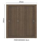 Guarda-Roupa Casal Madesa City 3 Portas de Correr de Madeira