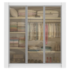 Guarda-Roupa Casal Madesa City 3 Portas de Correr de Vidro Re