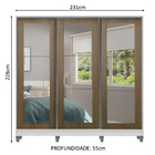 Guarda-roupa Casal Madesa Eros 3 Portas De Correr De Espelho