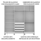 Guarda-roupa Casal Madesa Eros 3 Portas De Correr De Espelho