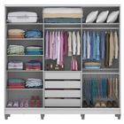 Guarda-roupa Casal Madesa Eros 3 Portas De Correr De Espelho