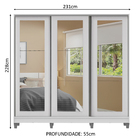 Guarda-roupa Casal Madesa Eros 3 Portas De Correr De Espelho