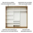 Guarda-roupa Casal Madesa Kansas 3 Portas De Correr 3 Gavetas