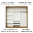 Guarda-roupa Casal Madesa Kansas 3 Portas De Correr Com Espel