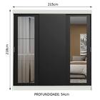 Guarda-roupa Casal Madesa Kansas 3 Portas De Correr Com Espel