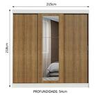 Guarda-roupa Casal Madesa Kansas 3 Portas De Correr Com Espel