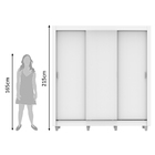 Guarda Roupa Casal Madesa Lyon 3 Portas De Correr 2 Gavetas C