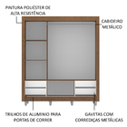 Guarda Roupa Casal Madesa Lyon 3 Portas De Correr 4 Gavetas C