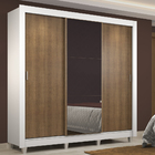 Guarda Roupa Casal Madesa Lyon 3 Portas De Correr Com Espelho