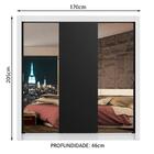 Guarda-roupa Casal Madesa Lyon 3 Portas De Correr Com Espelho