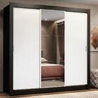 Guarda Roupa Casal Madesa Lyon 3 Portas De Correr Com Espelho