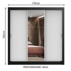 Guarda Roupa Casal Madesa Lyon 3 Portas De Correr Com Espelho