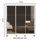 Guarda Roupa Casal Madesa Lyon 3 Portas De Correr De Espelho